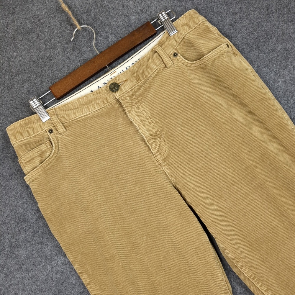 Lands End Corduroy Pants Womens‎ Size 12 Tan Bootcut Flare Casual